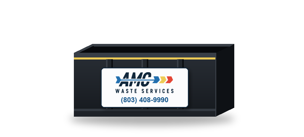 Illustration of the AMC Waste Services 10 yard roll-off dumpster